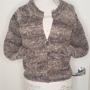 Aritzia Gray Knit Cardigan Sweater
